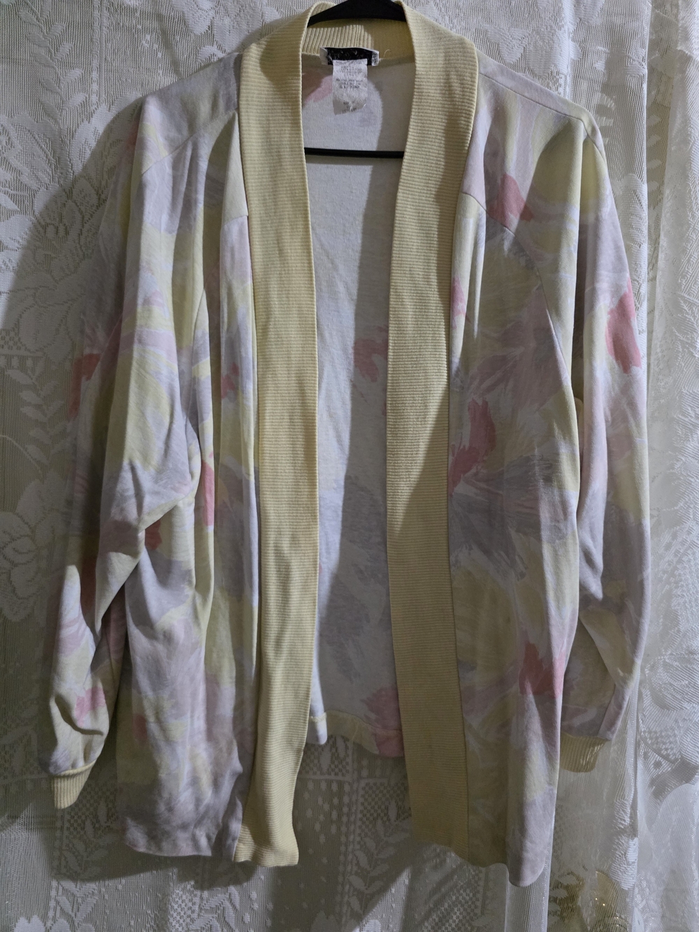 Lightweight Pastel Watercolor Open Cardigan